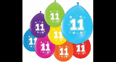 24 Ballonnen 12″ 2 Zijdig bedrukt 11 jaar - Versiering Slinger Feestdecoratie Decoratie Verjaardag Jubileum Ballon Feest