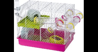 Ferplast Hamsterkooi Laura - Dierenverblijf - 46x29.5x37.5 cm Pink