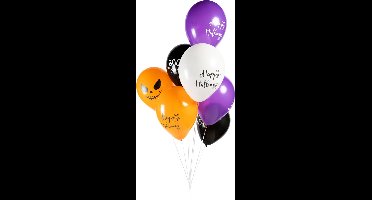 8 Ballonnen 12″Halloween met print Wit/Zwart/Oranje/Paars - Halloween Scary Eng Party Thema Feest
