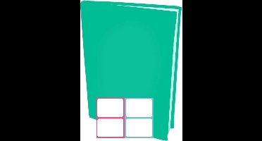 Rekbare boekenkaften A4 - Turquoise Groen - 12 stuks inclusief kleur labels