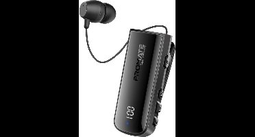 ProMate® Draadloze Professionele Mono Headset met Bluetooth v5.3, Intrekbare Kabel, Waterbestendigheid, Omgevingsgeluidsreductie, LED Display en Lange Batterijduur, voor Skype, Zoom, Trucker, MonoFlix-BT