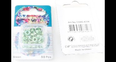 Scrapbooking Eyelets Bloem 6mm 50 stuks Groen Diameter gat 2.2mm.
