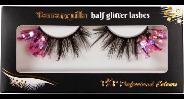 Pxp Wimpers Barranquilla Stijl - Fluoriserend Glitter Roze - Per Set - Volwassenen & Kinderen