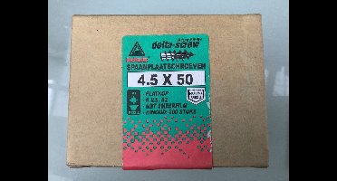 Deltafix spaanplaatschroef platkop / kruiskop r.v.s. a2 4.5 x 50 mm 200 st.