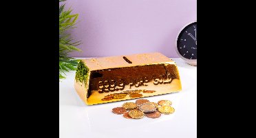 Out of the Blue spaarpot goudstaaf - Keramiek met slot en sleutel