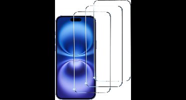 Tempered glass Geschikt voor iPhone 16 Screenprotectors - Beschermglas - Glasplaatje - 3 Stuks