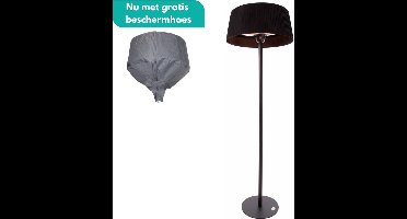 Sunred – COMBIDEAL - Heater & Hoes - Artix - Bright lijn - Zwart - Staand model - Terrasverwarmer - Infraroodstraling - 2100 W – ECO - 3 standen - Elektrische heater