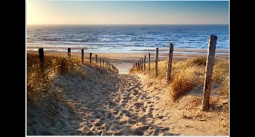 Poster 30x20 cm - Strand - Zee - Nederland - Duinen - Zon - Posters - Kamer decoratie - Wanddecoratie woonkamer - Muurdecoratie slaapkamer
