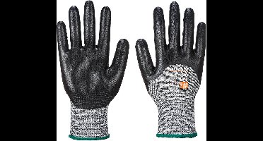 Portwest Snijbestendige 3/4 Nitrilschuim Handschoen - Zwart - M