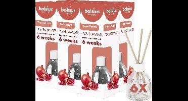 Bolsius True Scents - Geurstokjes - Granaatappel - 6 stuks - Voordeelverpakking - 60ml