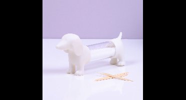 BALVI - Teckel Cocktailprikkerhouder / peper-en zout vat - wit