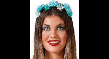 Atosa Verkleed haarband/hoofdband met bloemen krans - meisjes/dames - prinses/hippie/flower power/cosplay - carnaval - kunststof
