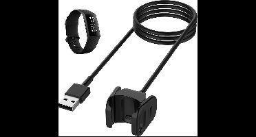 Compatibel met Fitbit Charge 4 connected horloge. 1 kabellengte Zwart lengte 1 m
