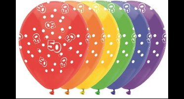Ballonnen 50 jaar - 6 stuks - Lucht en Helium vulling