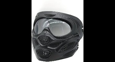 Bovista Airsoft Masker - Paintball - Mask - Tactical Helmet - Helm - Zwart - Donker Visier