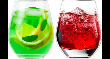 Excellent Houseware Drinkglas - 4x - transparant - kunststof - 515 ml