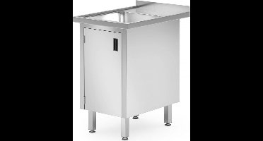 HENDI Spoeltafel met kast – gelast – diepte 700 mm – roestvrij staal – 600x700x x(H)850 mm
