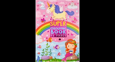 Kleurboek Prinsessen - Super Colouring Book - Kleurboek Meisjes - Kleurboeken voor Kinderen - Leren Tekenen - Kleurplaten - Tekenen Kinderen - 96 Pagina's - 21 x 29,7 cm - Vanaf 5 Jaar