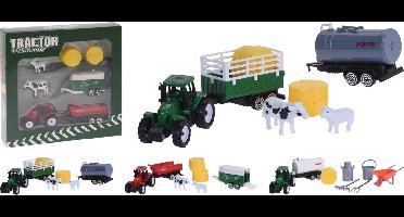 Tractor met aanhanger - Wit