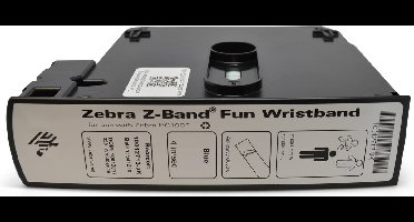 Zebra printeretiketten 10012713-3K, Z-Band Fun Wristband Cartridge, 2.54 cm (1 ") x 10", Blue, 350 bands p/ roll, 6 roll pack