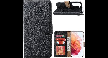 Hoesje Geschikt Voor Samsung Galaxy S22 Hoesje BookCase Zwart - Hoesje Geschikt Voor Samsung Galaxy s22 hoesje wallet case - Hoesje Hoesje Geschikt Voor Samsung Galaxy S22 bookcase - Galaxy S22 portemonnee hoesje book case cover