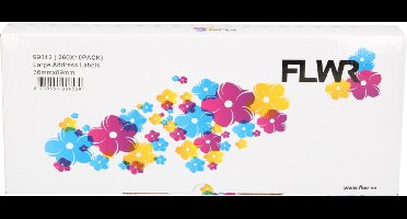 FLWR - Printetiket / 99012 / 10-pack / Wit - Geschikt voor Dymo