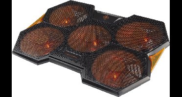 Deltaco GAM-072 Laptopkoeler met 5 Ventilatoren - tot 17,3 inch - Zwart/Oranje
