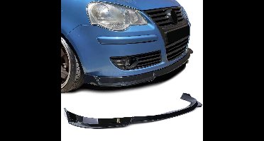 Spoiler Splitter Geschikt voor Volkswagen Polo 9N3 2005 t/m 2009 Glans Zwart Voorspoiler