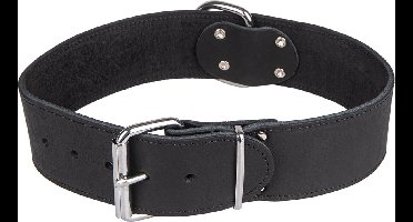 Flamingo Hondenhalsband Zacht Leer - 37cmx14mm - Maat S - Zwart