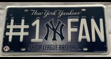 New York Yankees - MLB - Baseball - Honkbal - Wall decor - #1 Fan - Metalen kentekenplaat VS - Metal license Plate USA - Rico