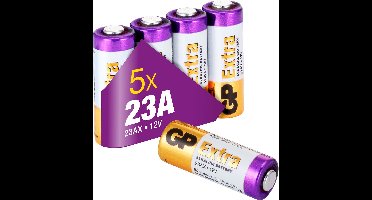 GP Extra Alkaline batterijen 23A batterij 12V A23 MN21 - 5 stuks - Beschermd tegen lekken