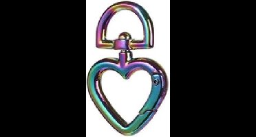 Hart sleutelhanger - Met veersluiting en swivel - 47mm - Multicolor