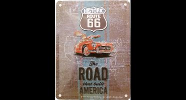 Wandbord - 15 x 20 cm - Historic US Route 66 - Mercedes