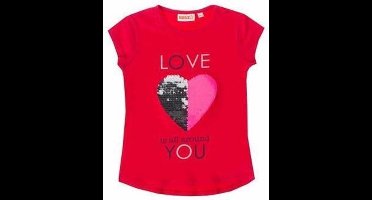 T-SHIRT MET HART IN OMKEERBARE PAILLETTEN