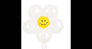 Folieballon witte bloem, Beterschap, aankleding, Decoratie 40 cm Kindercrea