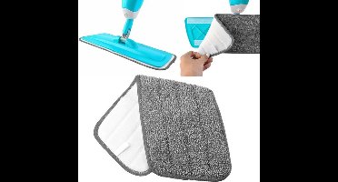 Microvezeldoek - Dweil doek - Spraymop doek - Microvezel Pad - Vloerwisser en Vloertrekker - Met klittenbandbevestiging - Grijs