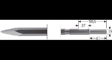 Rotec Puntbeitel Zeskant 21mm - D19x61 - 215.4005