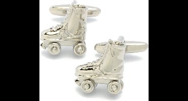 Manchetknopen - Rolschaatsen Zilverkleurig