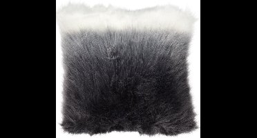 Kussen bont 45x45 cm grijs