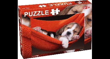 Tactic Sleeping Puppy – Puzzel – 56 stukjes – Lief Dierenportret voor Jonge Puzzelaars – Strak en Rustgevend Ontwerp – Hoogwaardige Scandinavische Kwaliteit
