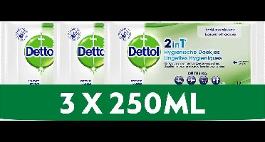 Dettol 2-in-1 Hygiënische Schoonmaakdoekjes - Zakformaat - 3 x 12 doekjes