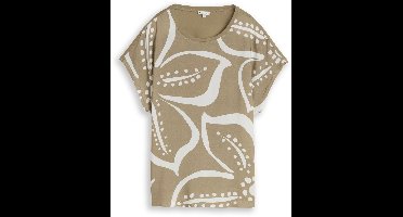 Tom Tailor - T-shirt in materiaalmix - Maat XXXL - Silver Olive