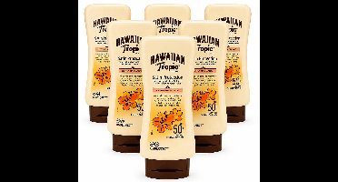 Hawaiian Tropic Zonnebrand Lotion Glowing Protection SPF 50 - 6 x 180 ml - Voordeelverpakking