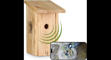 Core® Vogelhuisje met Camera - Vogelhuisje - Vogelvoederhuisje - 1080p - Bruin- 16cm x 16cm x 29cm