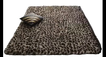 Vloerkleed luipaardprint - leopard - tapijt - pluizig - pluche - woondecoratie - kamerdecoratie - kinderkamer - 120 x 160 cm