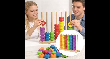 Kleur Matching Stapel Puzzel - Patroon Stapel Uitdaging Puzzel - Geschikt Voor 2 Spelers - Brainstorming Speelgoed - Vroeg Onderwijs Speelgoed