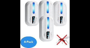 Muggenverjager 4-Pack Ultrasoon Effectieve Bescherming Tegen Muggen en Insecten – Insecten Verjager Voor Binnen Draadloos en Geluidsarm Ontwerp – Ultrasone Verjager Pest Repeller Voor Veilig en Chemievrij Gebruik