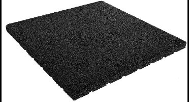 Rubber tegel 30 mm - 50 x 50 cm - Zwart