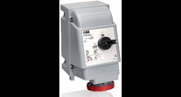 ABB 216MVS9WH - Geschakeld, vergrendeld stopcontact - verticaal - zwaar uitgevoerd- 9h - 16A - IP67 - 2P+E