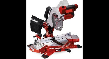 Einhell Accu Afkort-/Verstekzaag TE-MS 18/210 Li Solo - Power X-Change - 18 V/Li-ion - Ø210 mm - X-Tend werkstuksteunen - Incl. 40 tands zaagblad - Excl. accu en lader